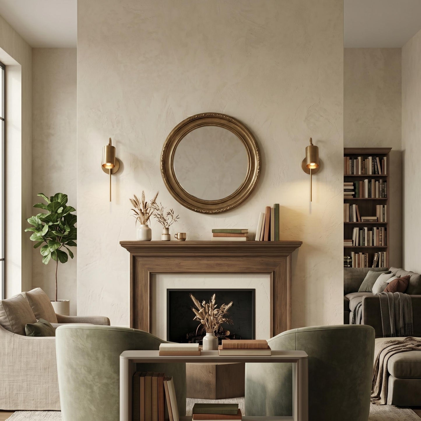 Modern Brass Adjustable Wall Sconce – Cylinder Shade Reading Light