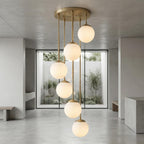 Modern Brass Globe Chandelier