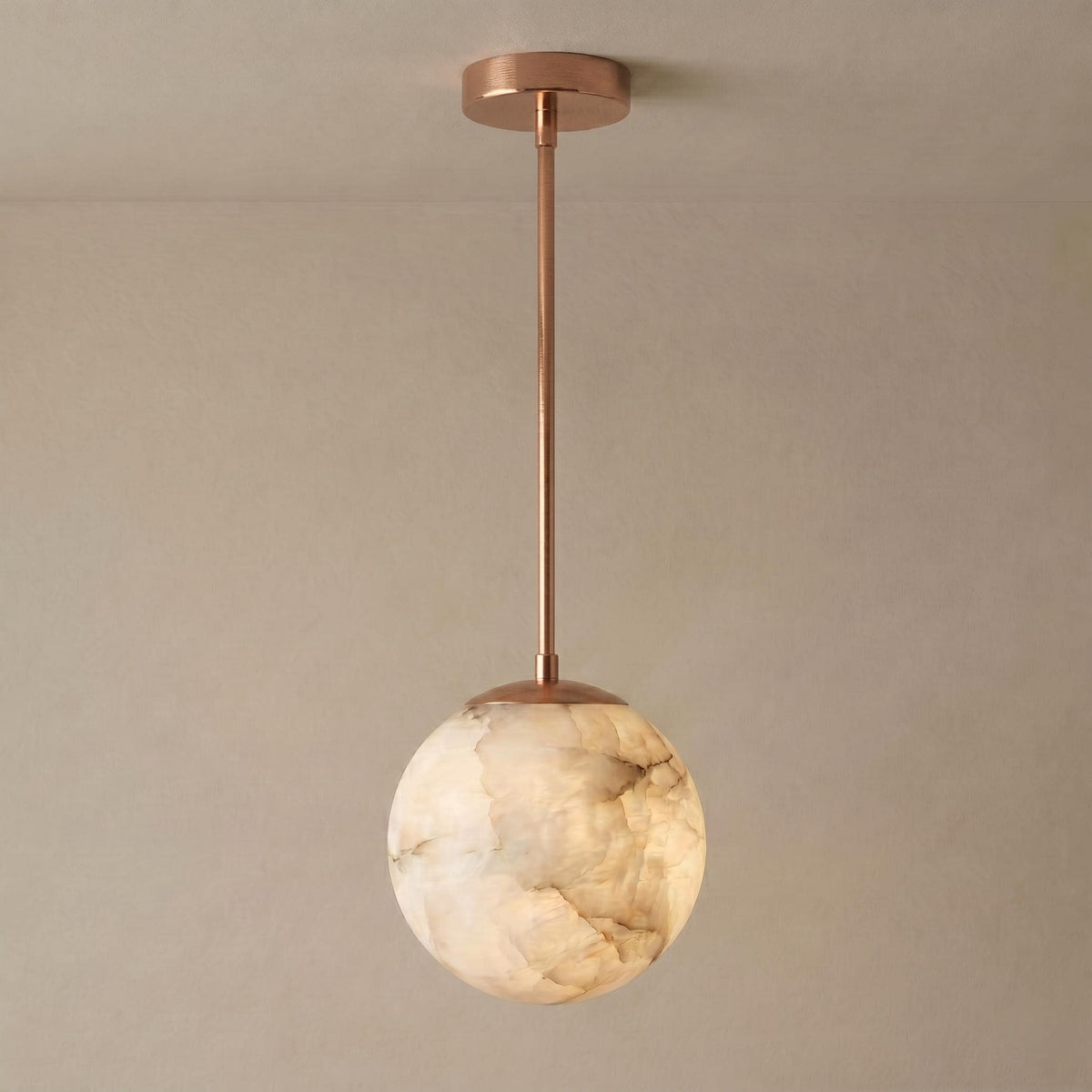 Alabaster Globe Pendant Light