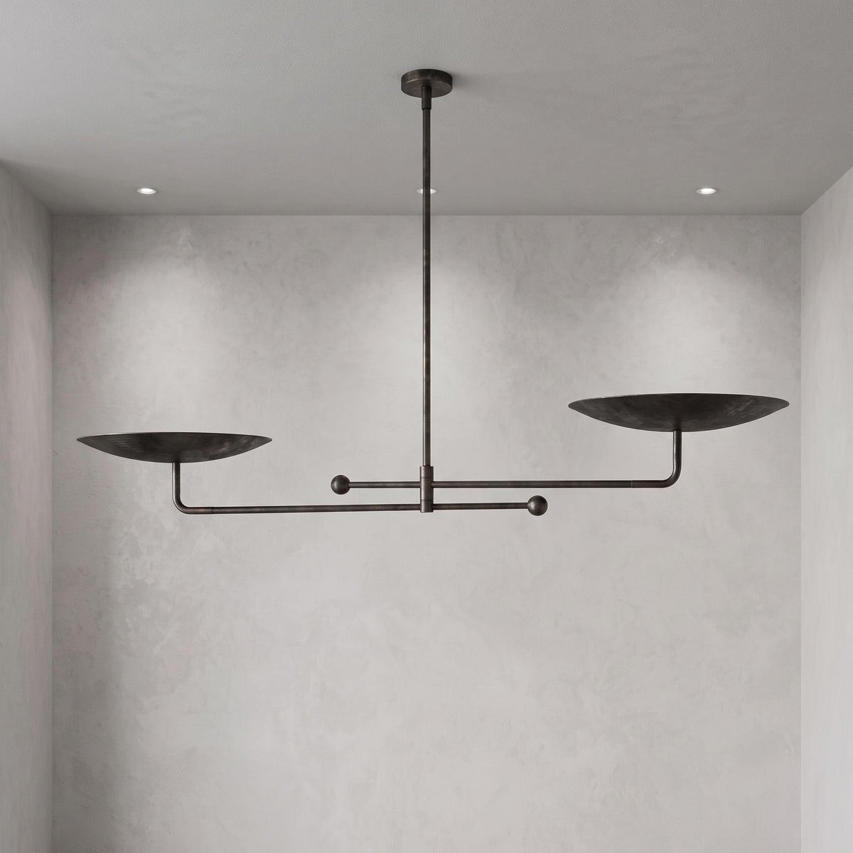 Modern Brass Swing Arm Chandelier