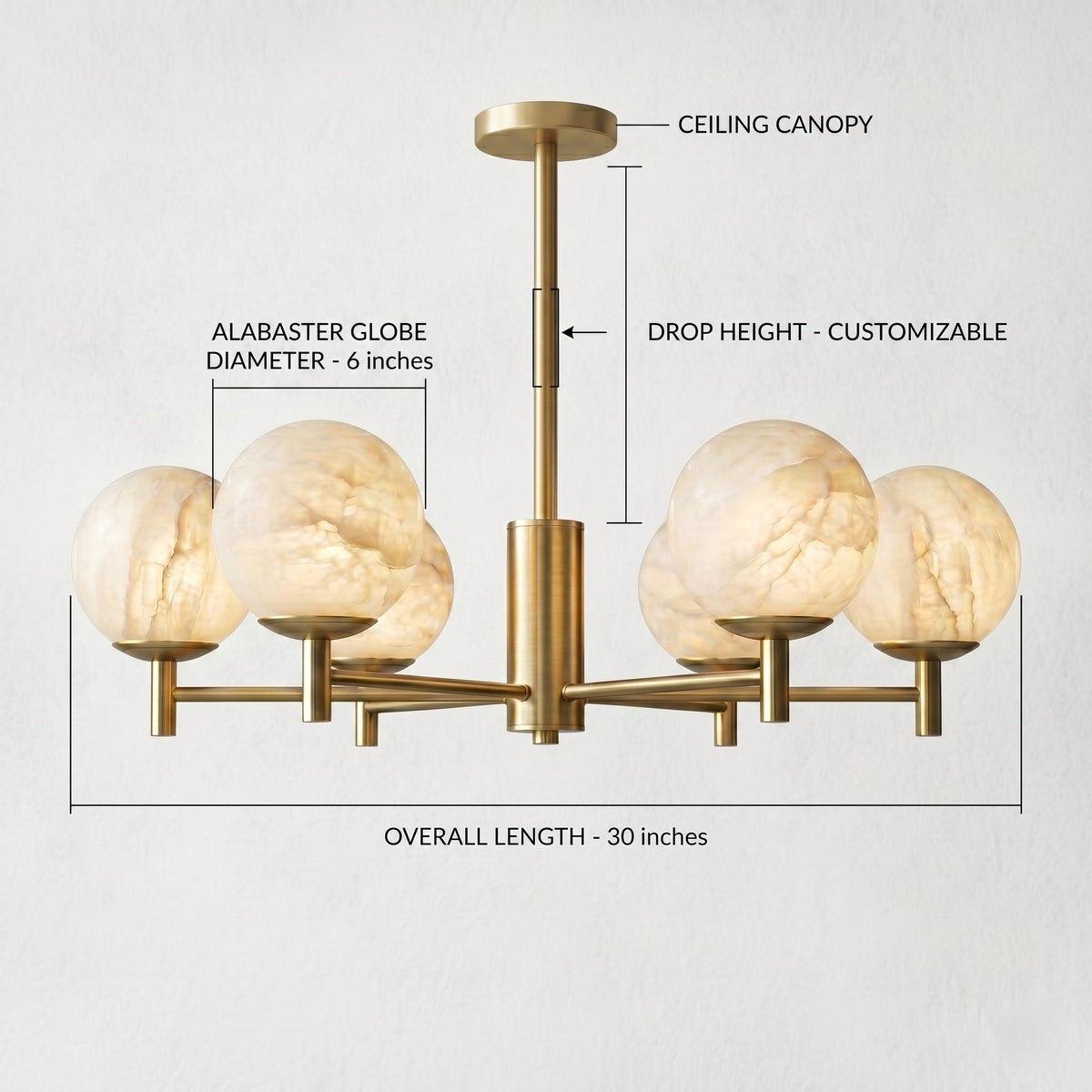 Alabaster Globe Chandelier