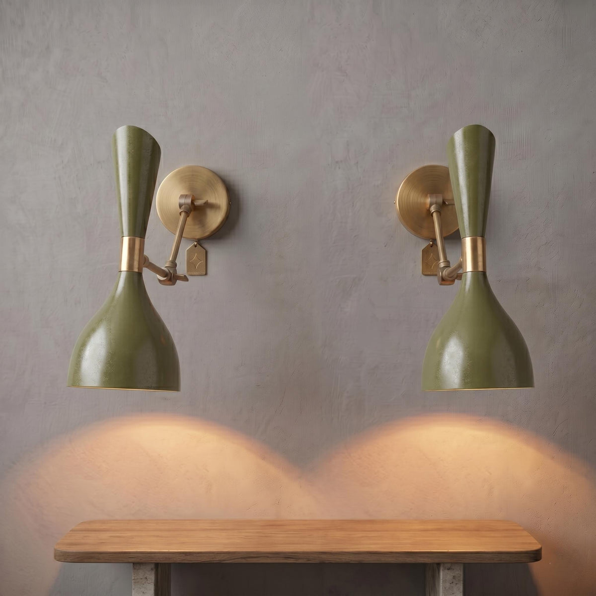 Adjustable Brass Swing Arm Sconce