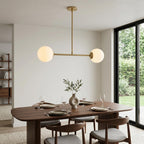 Modern Brass Double Globe Ceiling Light