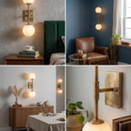 Minimal Brass Double Globe Sconce