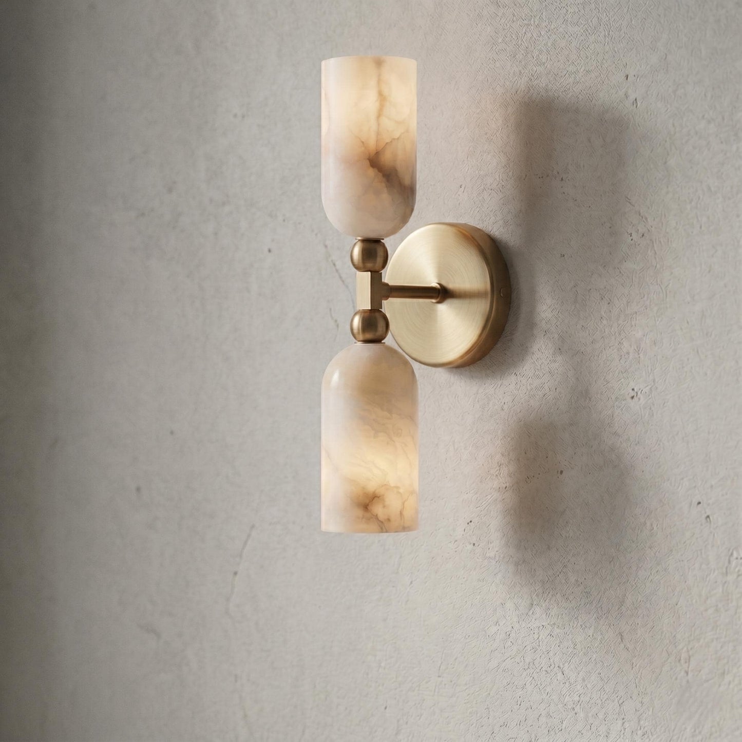 Natural Alabaster Wall Sconce, Brass Wall Light, Luxury Bathroom Vanity Light, Modern Wall Fixture, Custom Finish Lighting