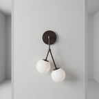 Brass Double Globe Sconce