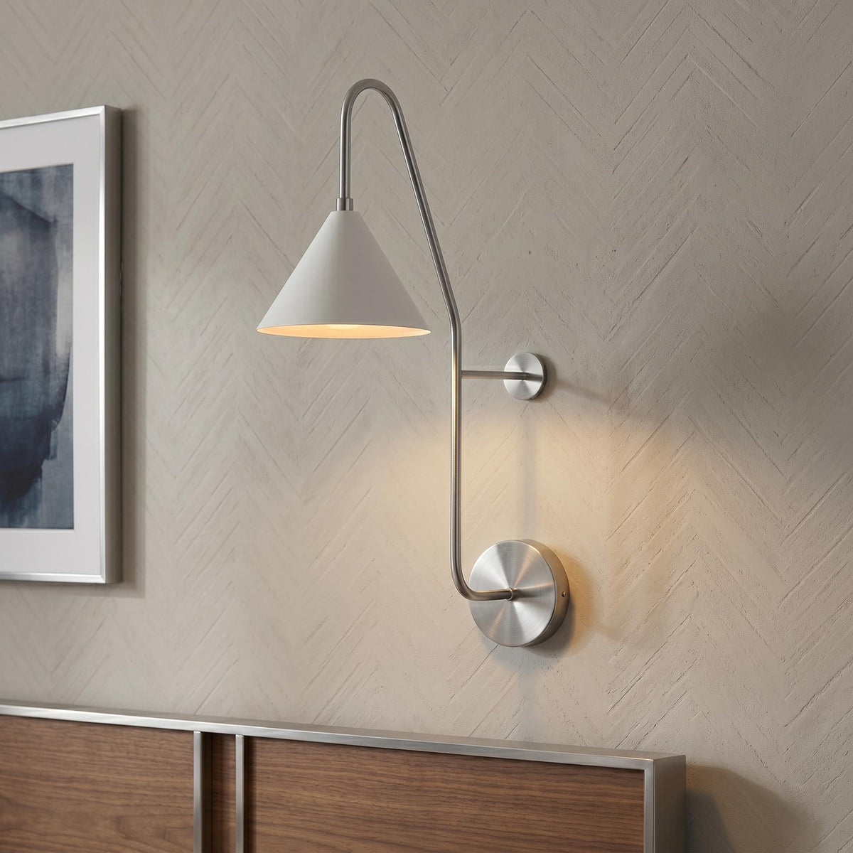 Modern Brass Swing Arm Wall Sconce