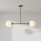 Modern Brass Double Globe Ceiling Light