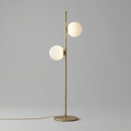 Modern Brass Double Globe Floor Lamp