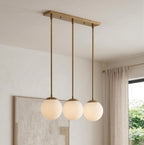 3 Globe Brass Pendant Light