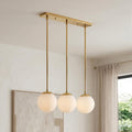 3 Globe Brass Pendant Light