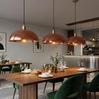 Hammered Copper Dome Pendant Light