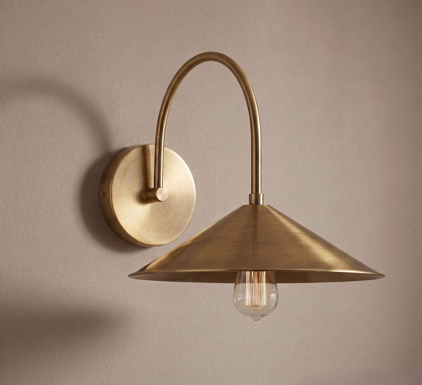 Modern Brass Dome Wall Sconce – 12 Mid Century Industrial Lamp – Kitchen Bedside Lighting Fixture