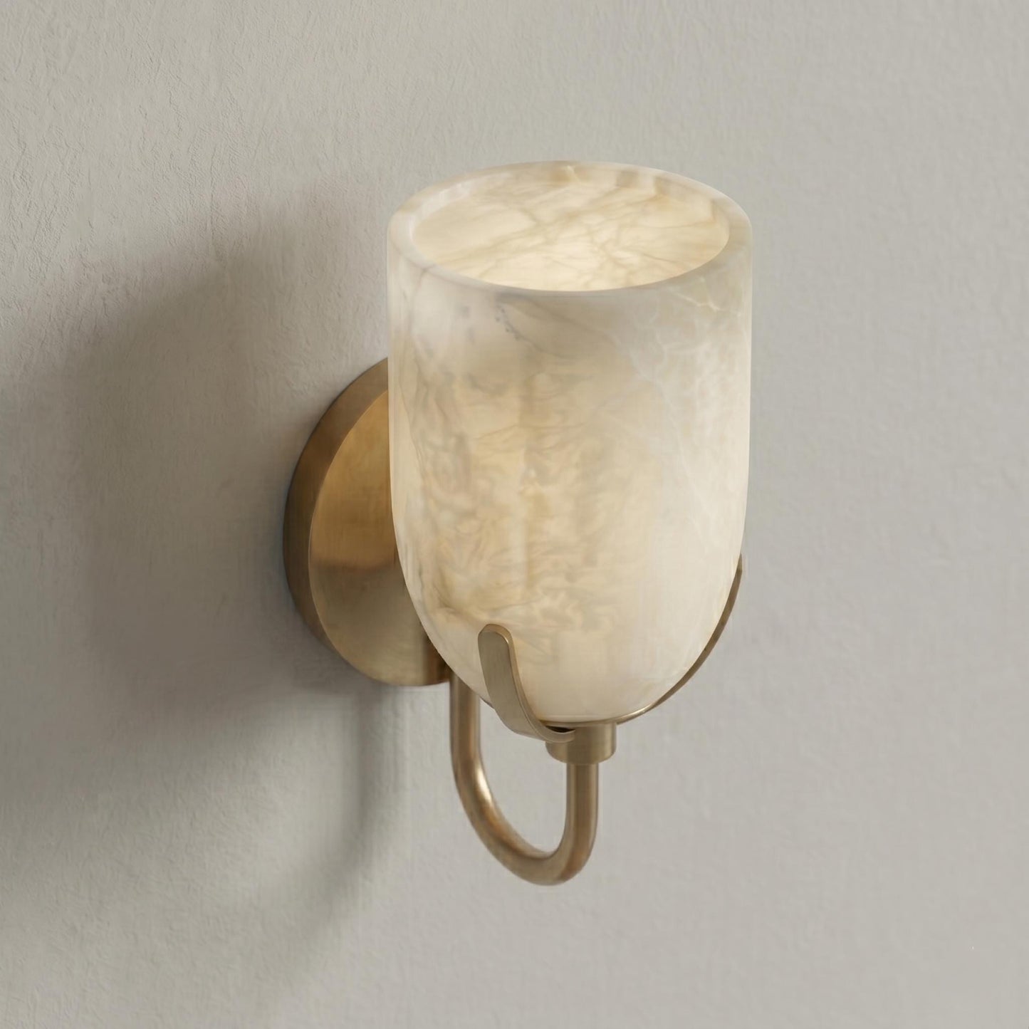 Alabaster Wall Sconce, Brass Wall Lamp, Modern Wall Light, Natural Stone Sconce, Bathroom Vanity Light, Luxury Bedroom Lighting Fixture