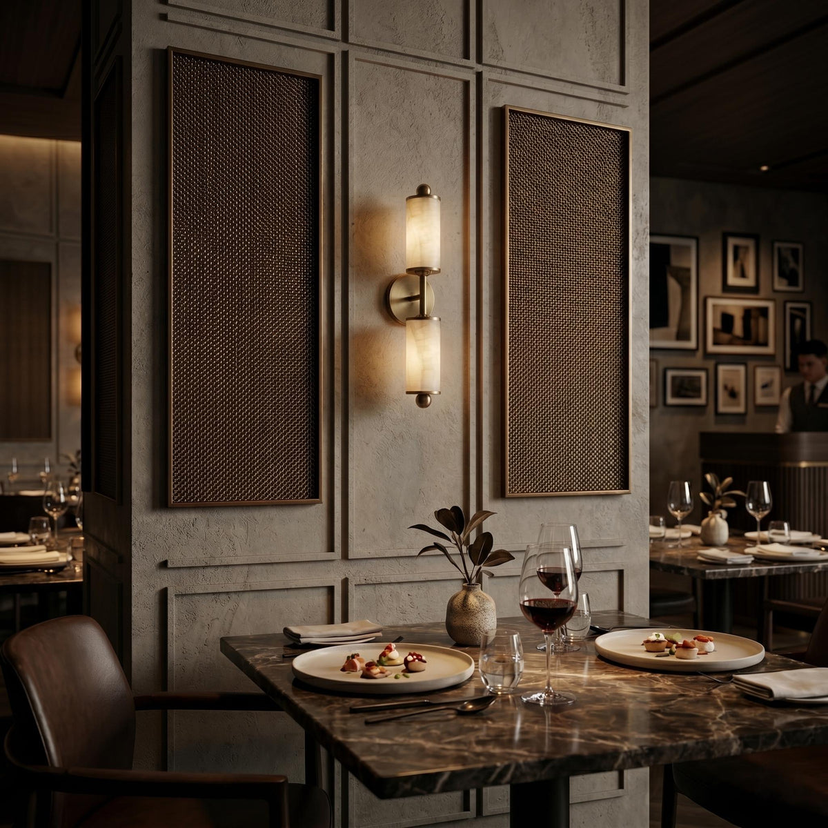 Natural Alabaster Wall Sconce