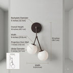 Brass Double Globe Sconce