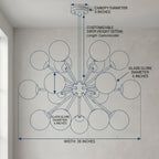 Sputnik Chandelier, 17 Light Globe Chandelier