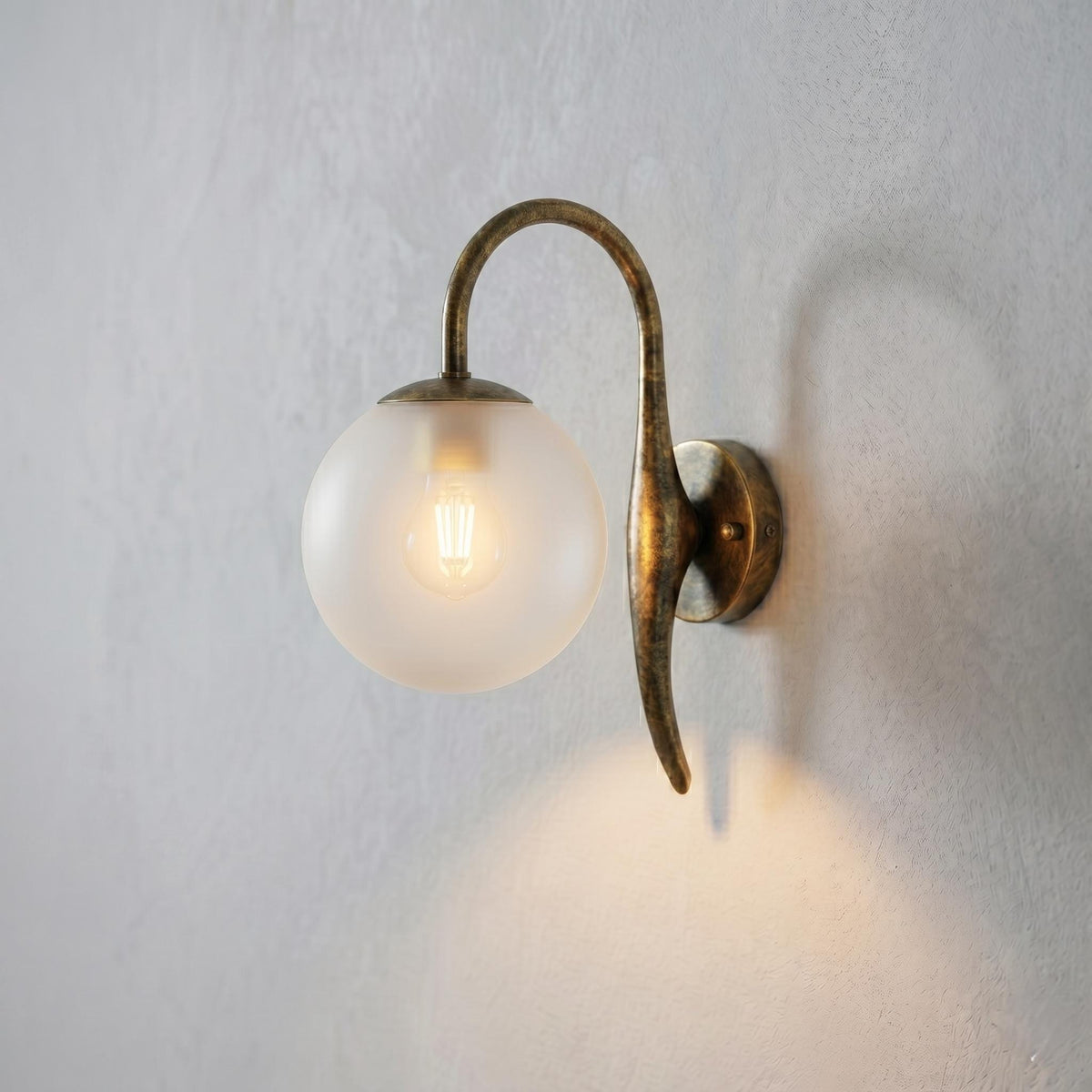 Brass Globe Wall Sconce