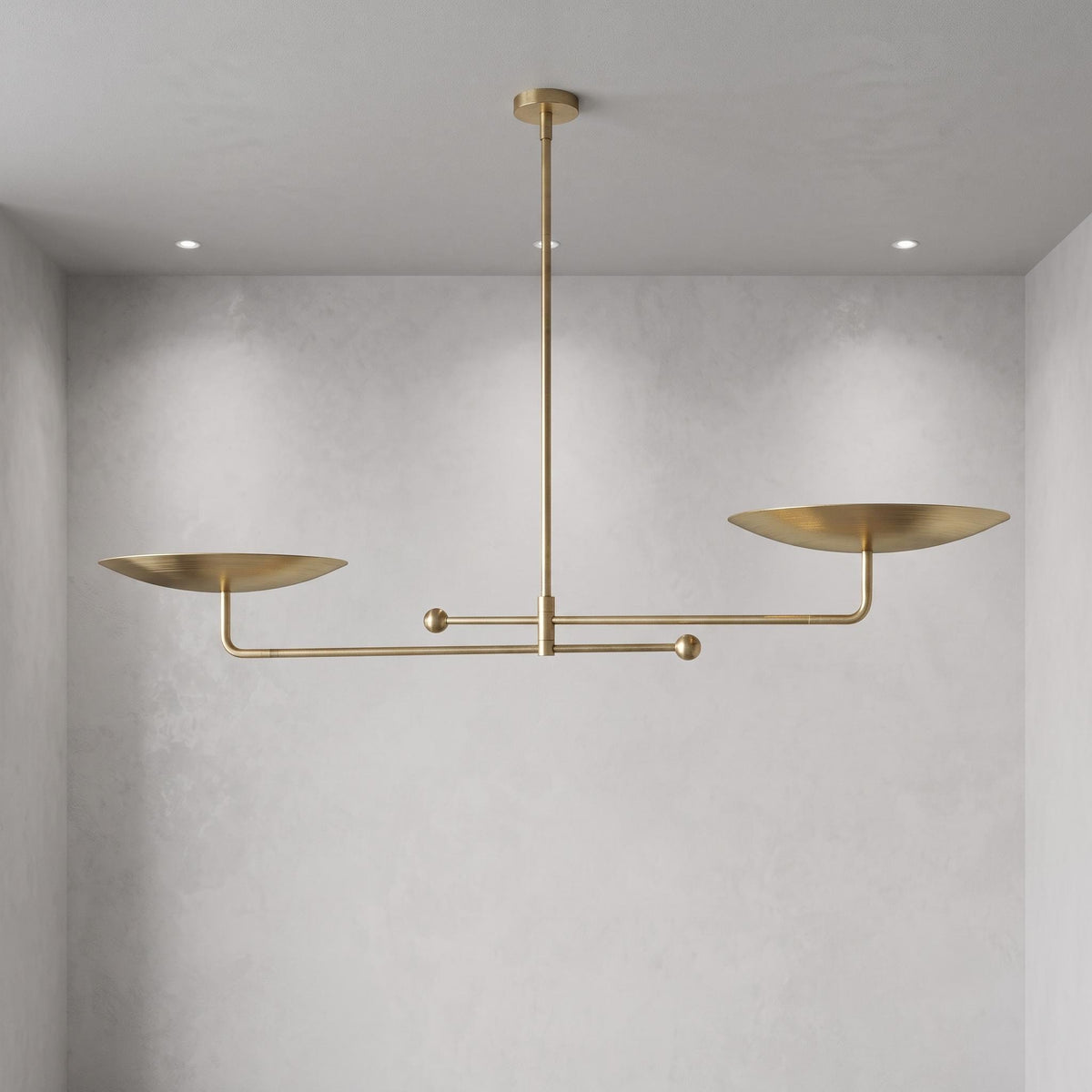 Modern Brass Swing Arm Chandelier
