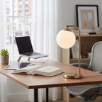 Modern Brass Globe Table Lamp