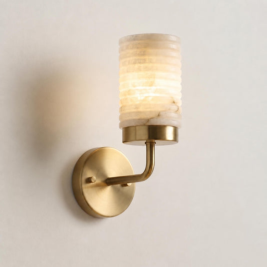 Luxury Alabaster Wall Sconce, Brass Wall Light, Luxury Bathroom Vanity Light, Modern Stone Sconce, Custom Finish Fixture