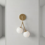 Brass Double Globe Sconce