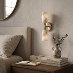 Fluted Alabaster Wall Sconce