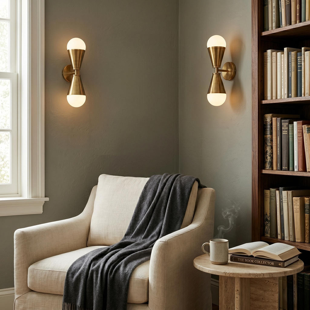 Modern Brass Double Sconce