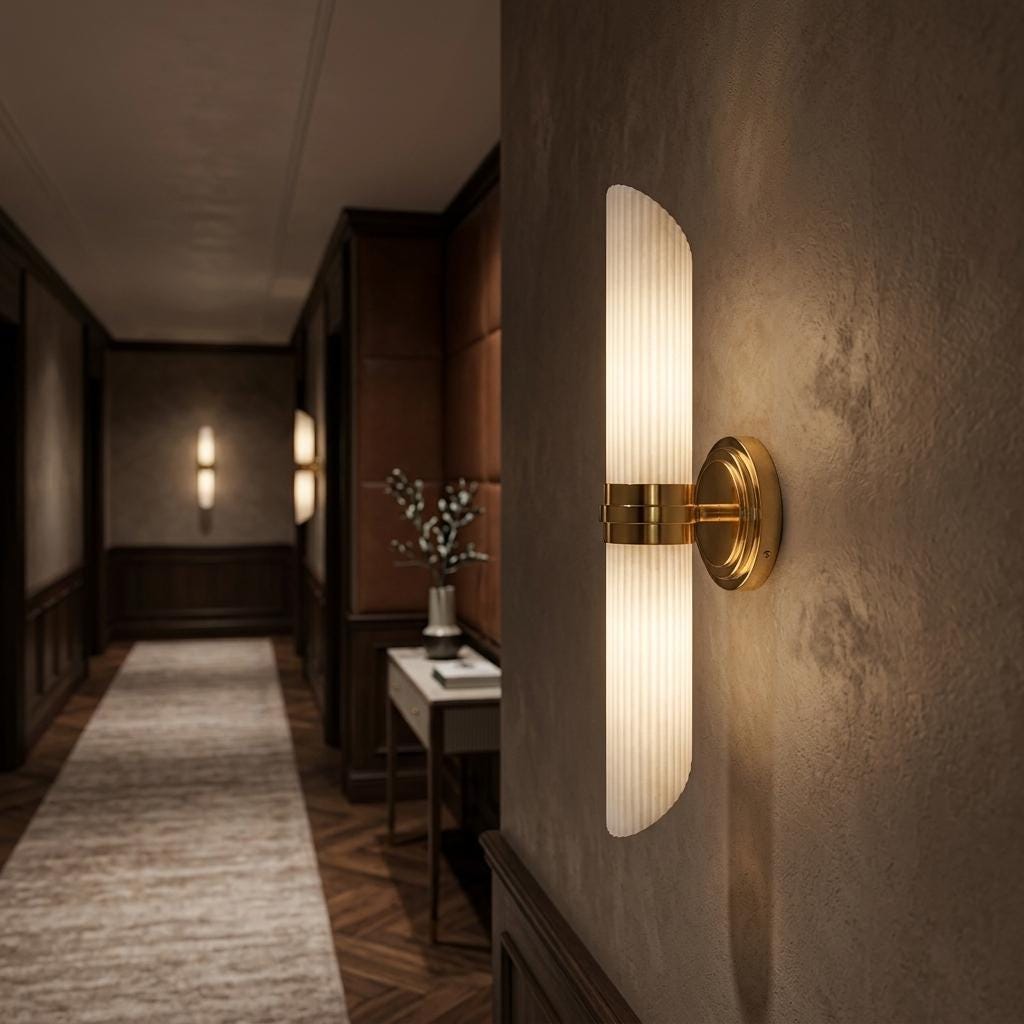Modern Alabaster Wall Sconce, Fluted Stone Wall Light, Luxury Alabaster Lamp, Contemporary Bathroom Vanity Light, Handmade Sconce
