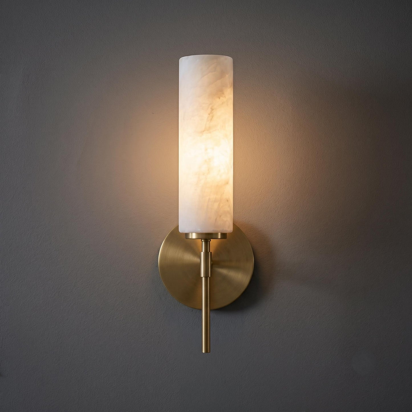Alabaster Wall Sconce, Modern Brass Wall Lamp, Stone Wall Light, Bathroom Vanity Sconce, Luxury Bedside Light, Minimal Wall Fixture