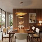 Modern Brass Tiered Chandelier