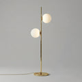 Modern Brass Double Globe Floor Lamp