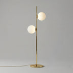 Modern Brass Double Globe Floor Lamp