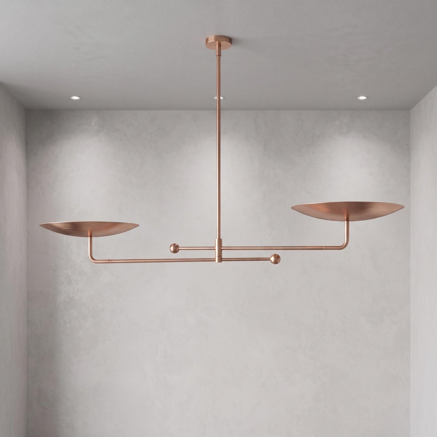 Modern Brass Swing Arm Chandelier, Adjustable 2 Light Brass Pendant, Minimalist Linear Ceiling Light, Dining Room Island Fixture
