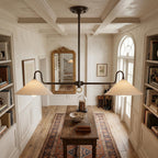 Dual Shade Brass Chandelier