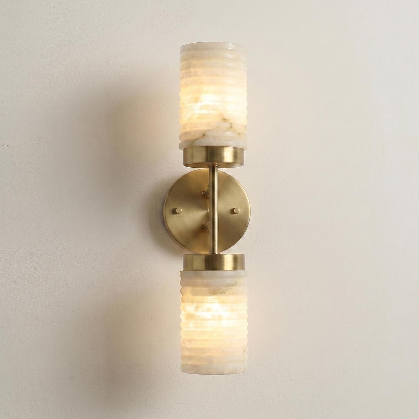 Luxury Alabaster Wall Sconce, Double Brass Wall Light, Luxury Bathroom Vanity Light, Modern Stone Sconce, Custom Finish