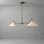 Dual Shade Brass Chandelier