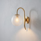 Brass Globe Wall Sconce