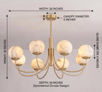 Natural Alabaster Globe Chandelier