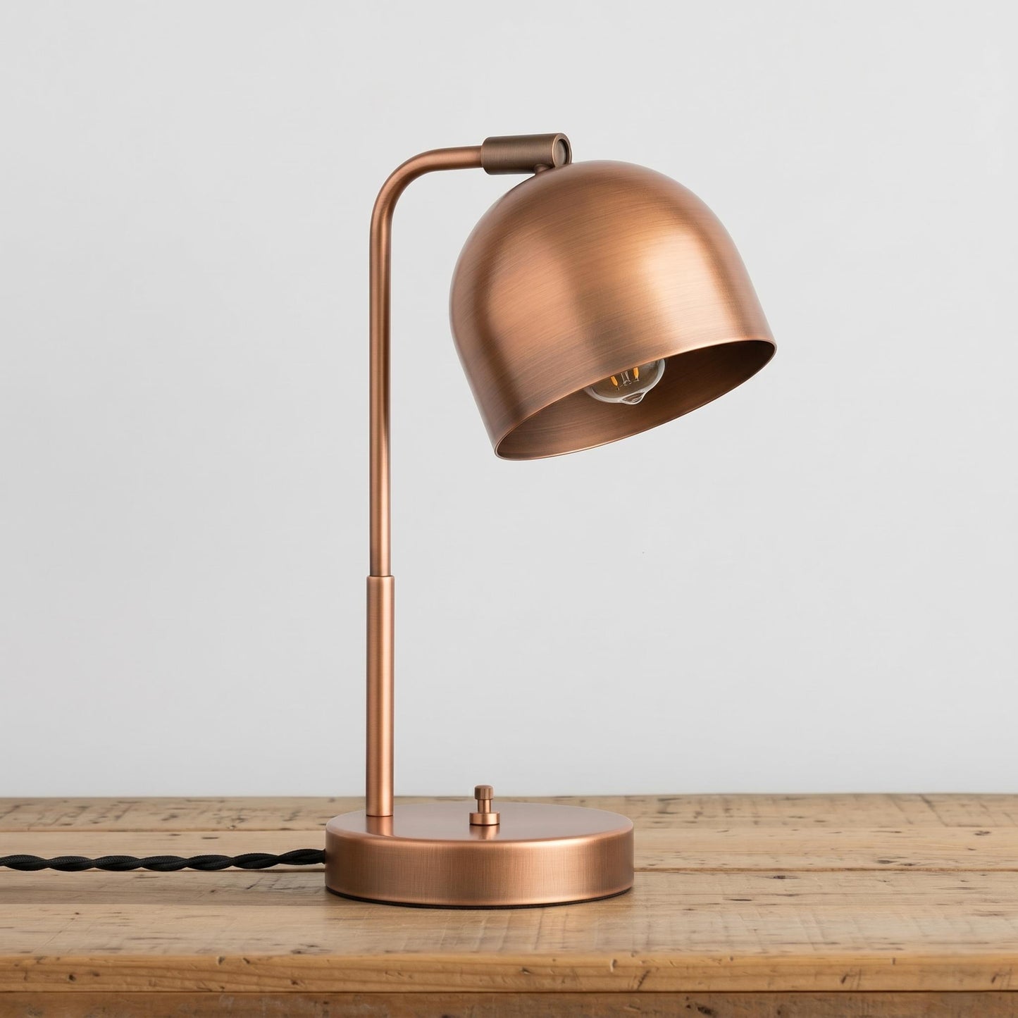 Brass Dome Desk Lamp – Adjustable Reading Light, Minimalist Bedside Lamp