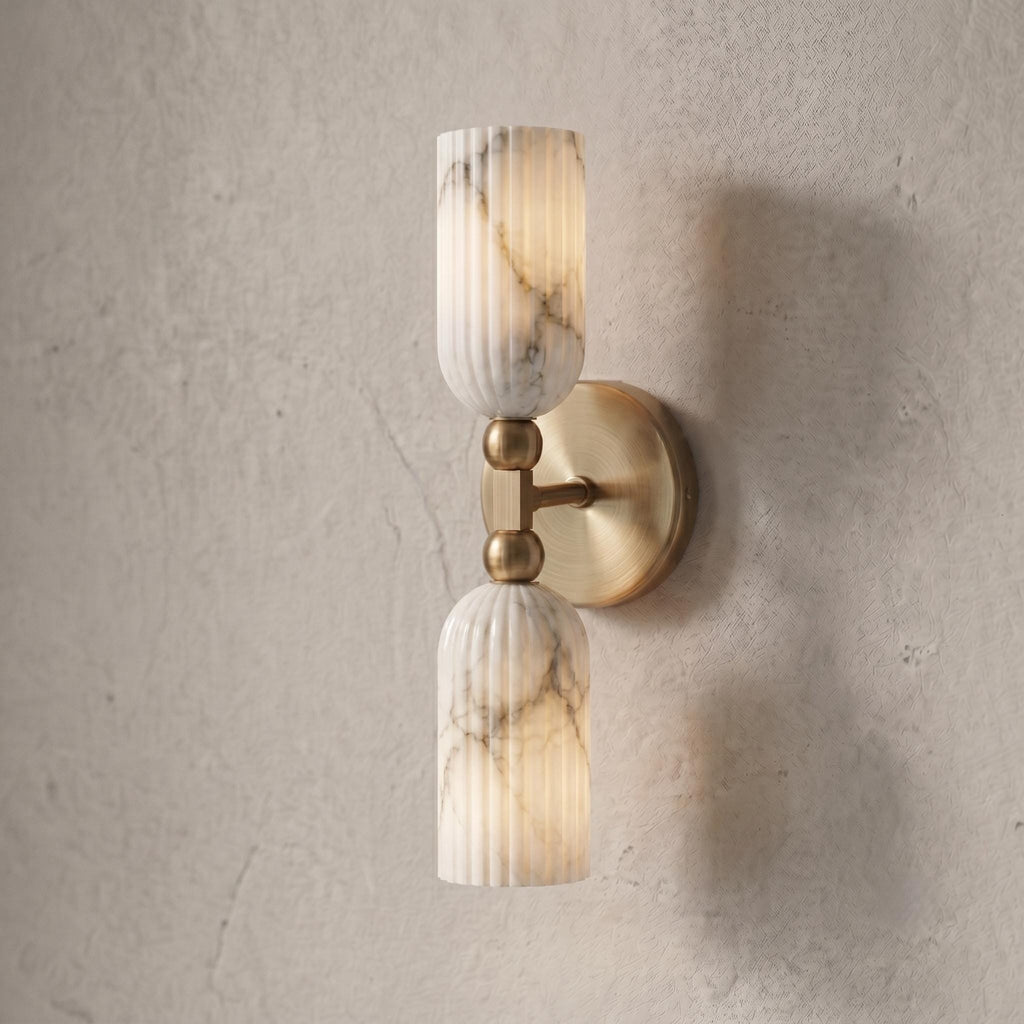 Fluted Alabaster Wall Sconce