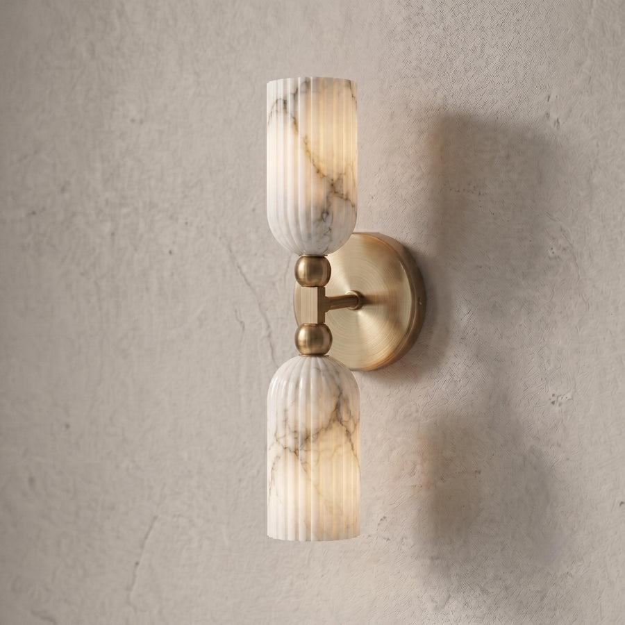 Fluted Alabaster Wall Sconce