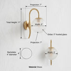 Brass Globe Wall Sconce