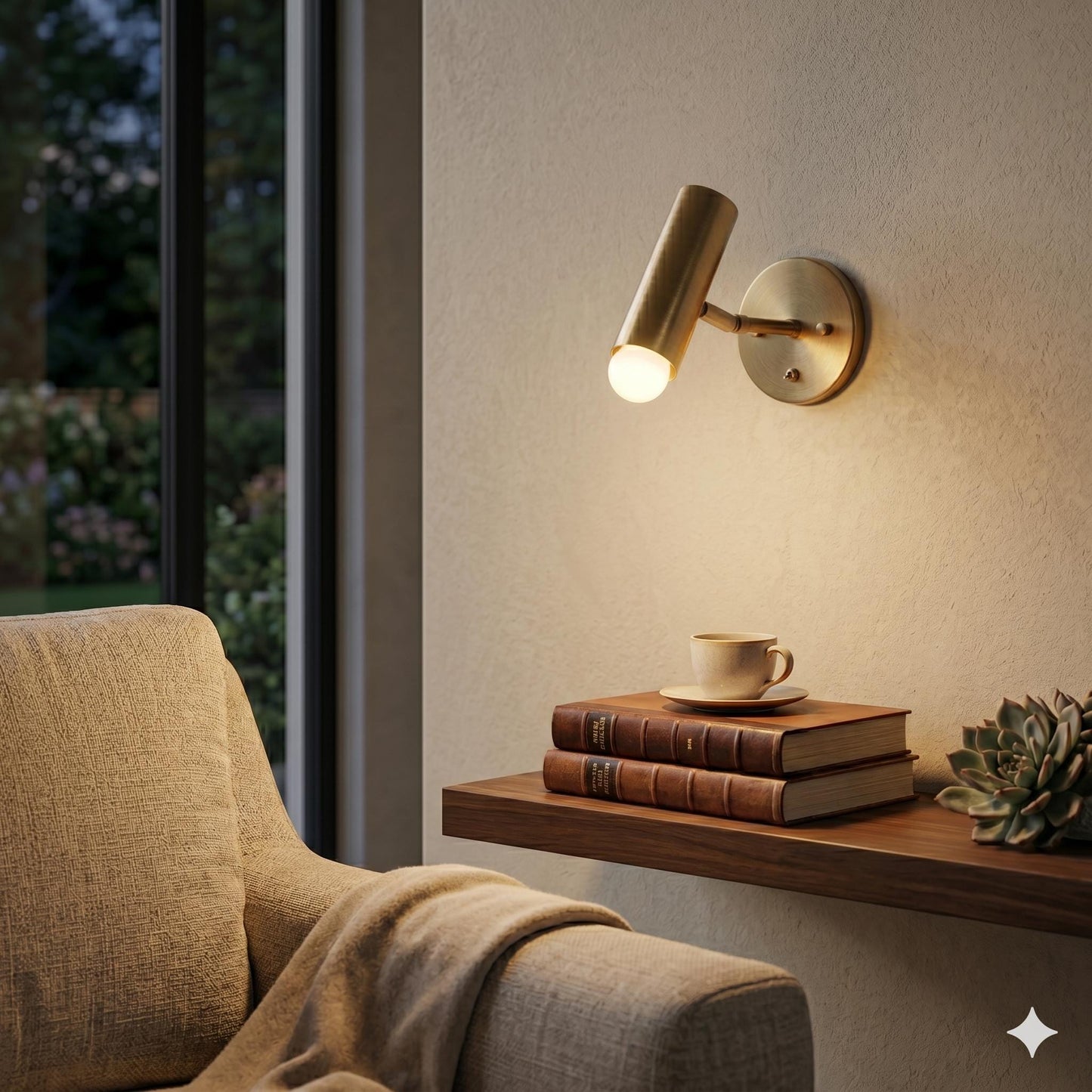Adjustable Brass Wall Sconce, Modern Brass Spotlight, Bedside Reading Light, Swing Arm Wall Lamp, Directional Wall Light