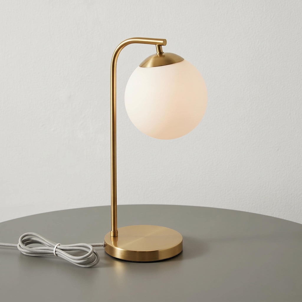 Modern Brass Globe Table Lamp