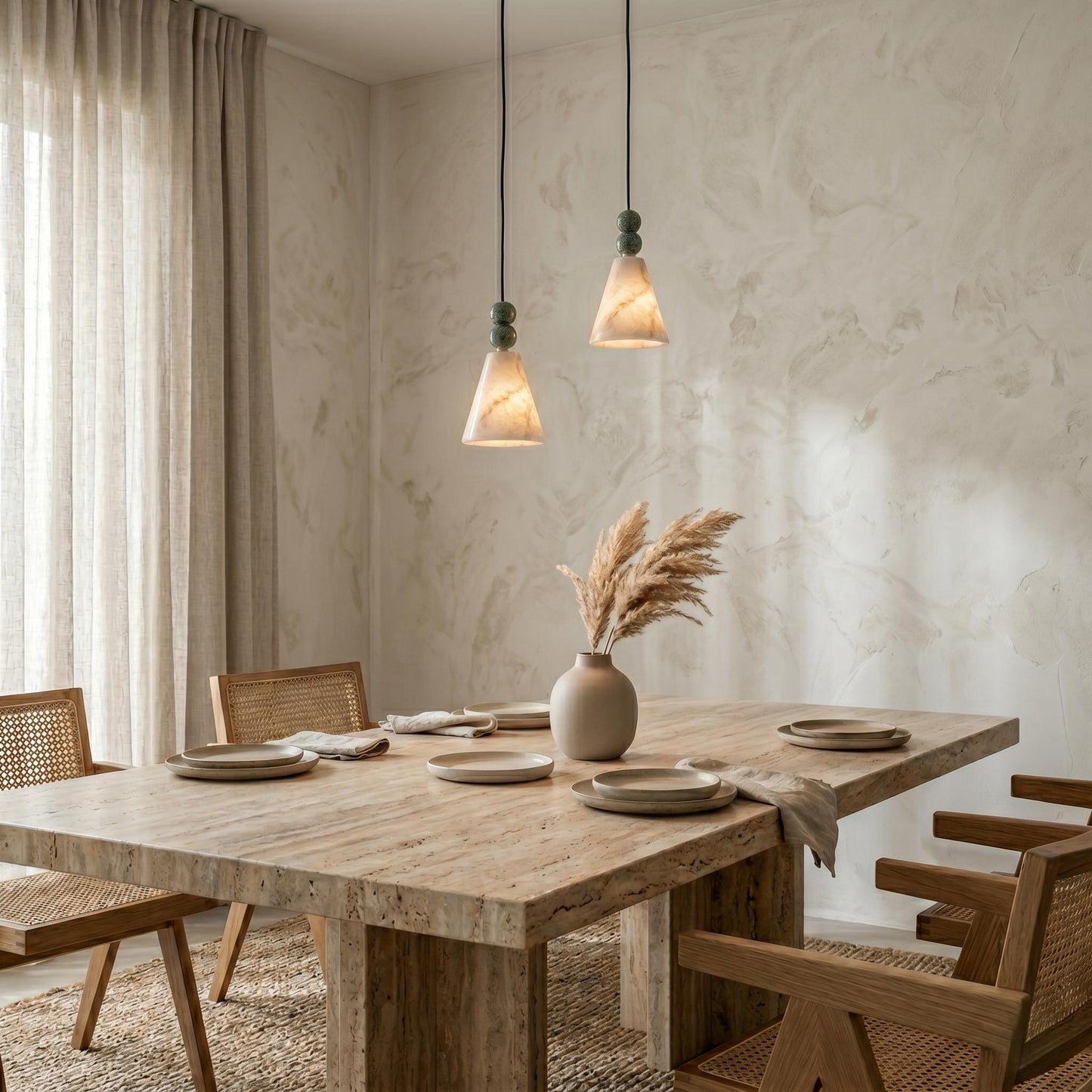 Natural Alabaster Pendant Light, Brass Hanging Lamp, Stone Beaded Pendant, Luxury Kitchen Island Lighting, Custom Fixture