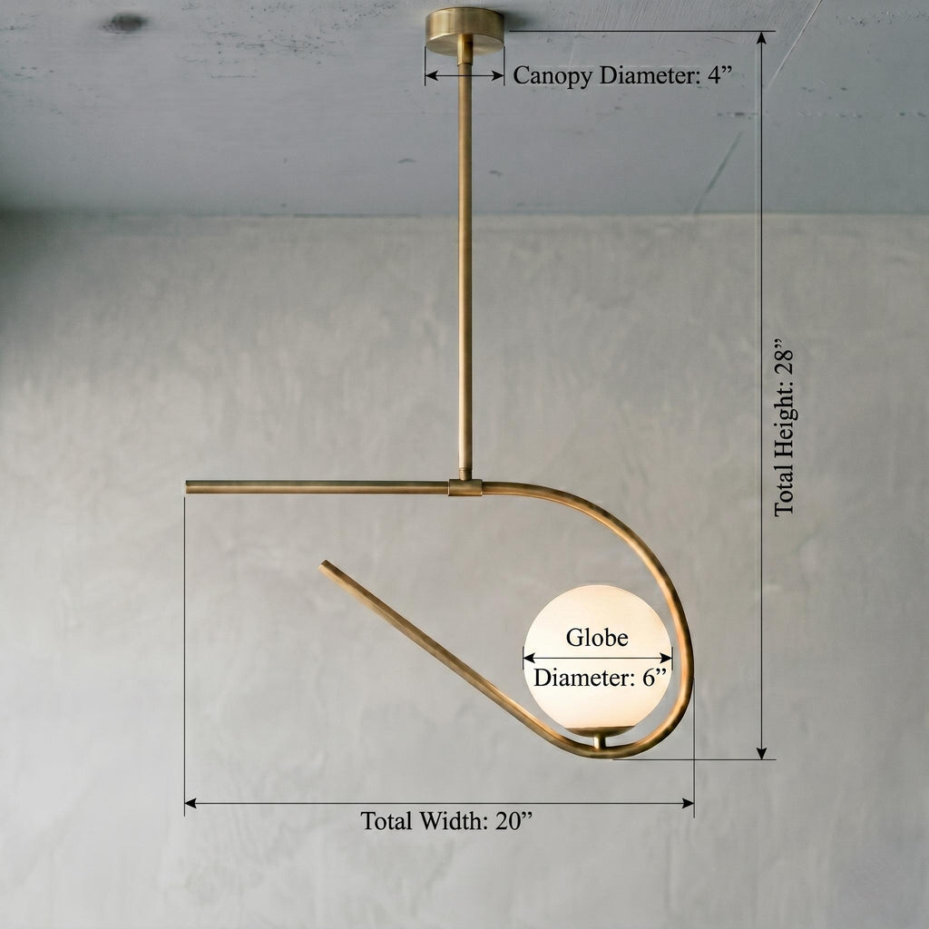 Sculptural Brass Chandelier