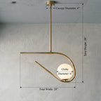 Sculptural Brass Chandelier