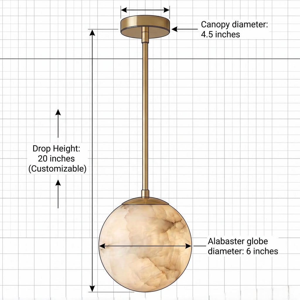 Alabaster Globe Pendant Light