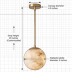 Alabaster Globe Pendant Light